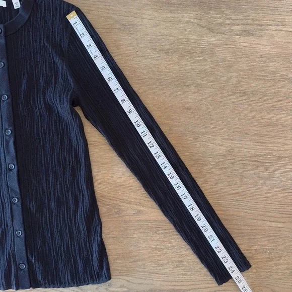 A.L.C. Fisher Fine Cotton Slim Fitting Knit Cardigan-Black-Womens Small-RRP $325 - Picture 10 of 15